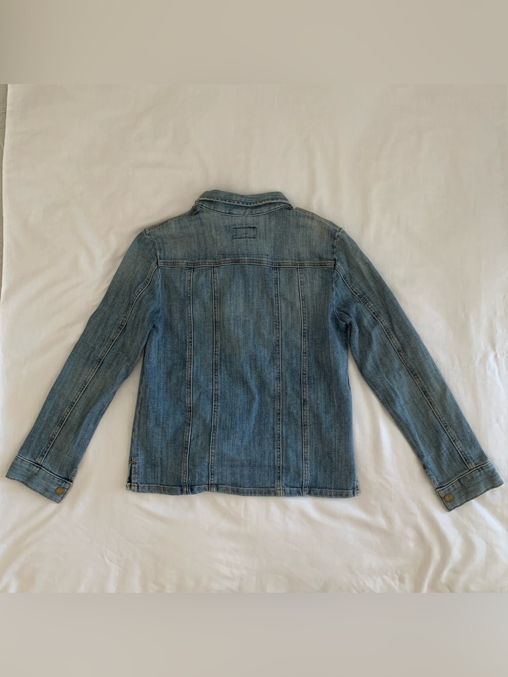 Current/Elliott The Mechanic Denim Jacket Blue Super Loved Wash EUC Size 0 - Picture 3 of 9